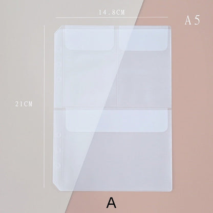 A5 Personal 6 Ring Binder PVC Pocket Insert | Vinyl Dashboard | Planner Card Organizer | Sticker Storage | Card Pocket