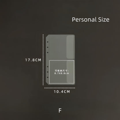 A5 Personal 6 Ring Binder PVC Pocket Insert | Vinyl Dashboard | Planner Card Organizer | Sticker Storage | Card Pocket