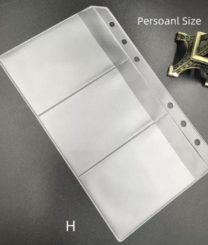 A5 Personal 6 Ring Binder PVC Pocket Insert | Vinyl Dashboard | Planner Card Organizer | Sticker Storage | Card Pocket
