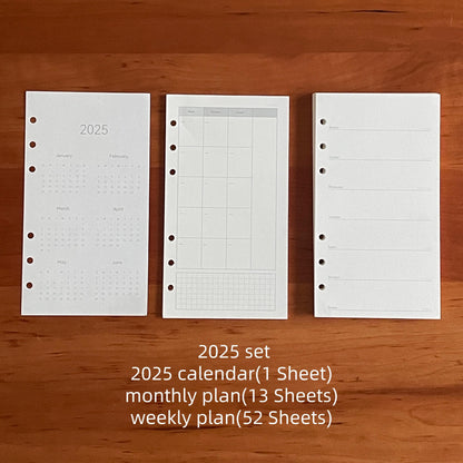 Printed Planner Inserts | M5 A7 Personal A6 Size 6 Ring Binder | Daily Weekly Montly Plan Habit Tracker | Planner Refill Paper |2025 Planner