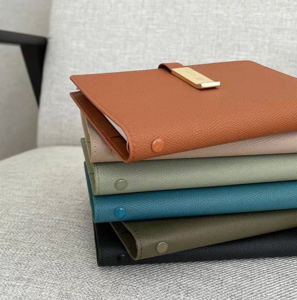 2025 Personal PU Leather Zipper 6 Ring Binder |  Journal Notebook Loose-leaf | Portable Diary Planner Organizer | Business Office School