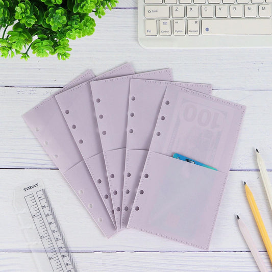 Personal Size 6 Ring Binder Divider Pocket | Sticker Organizer | PVC Insert Pocket | Cash Envelope | Budget Book Planner