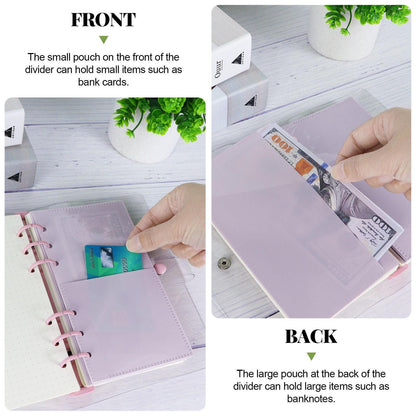 Personal Size 6 Ring Binder Divider Pocket | Sticker Organizer | PVC Insert Pocket | Cash Envelope | Budget Book Planner