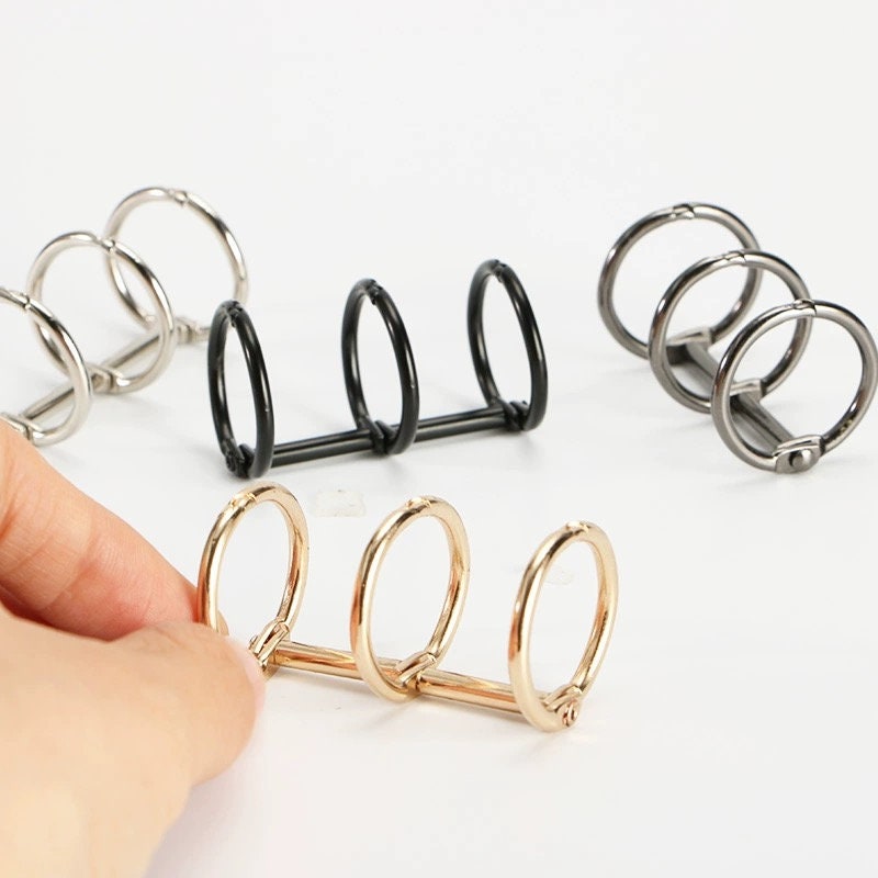 Set of 2 Metal Binder Rings｜A5 A6 A7  | Planner 6 Ring Binder | Refillable Planner Organizer | Gold Silver Black Bronze