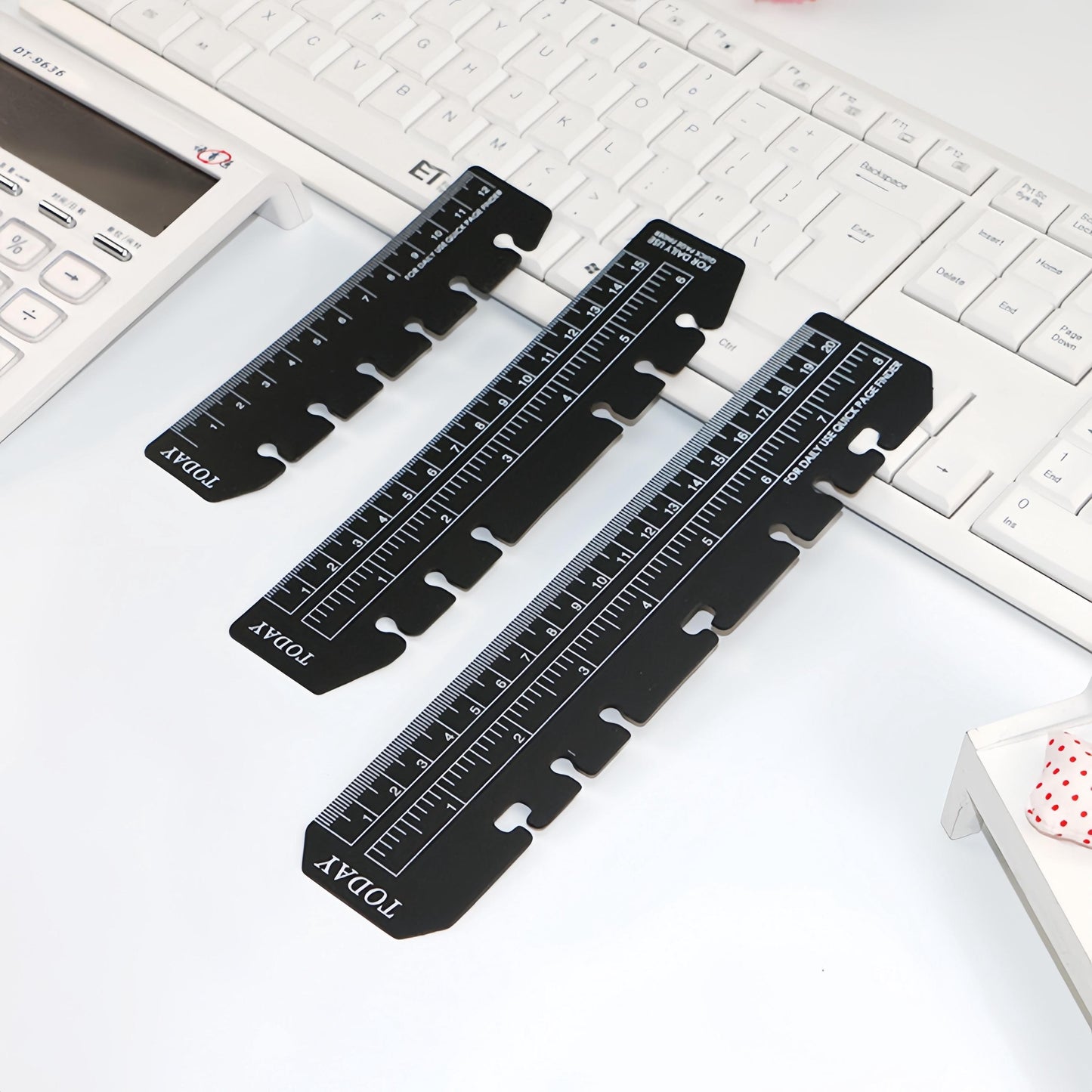 Plastic Today Ruler | Personal A5 Size | 6 Ring Binder Ruler | Planner Binder Accessories