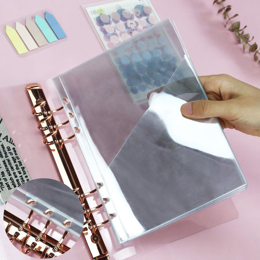 Clear PVC Planner Pocket | A5 Personal A7 Size | Sticker Organizer Card Holder | Storage Inserts | 6 Ring Binder | Cash and Budget Envelopes