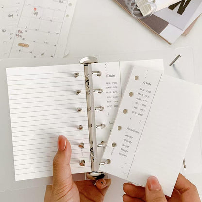 A7 M5 Planner Inserts | 6 Ring Binder | Blank Grided Weekly Daily Monthly Plan Shopping List Habit Tracker Budget Finance | Planner Refills