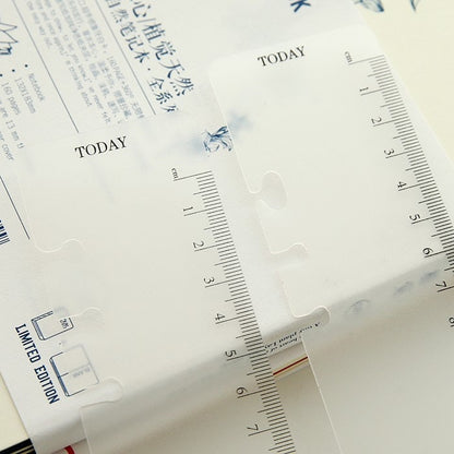 Plastic Today Ruler | Personal A5 Size | 6 Ring Binder Planner Ruler | Filofax Moterm