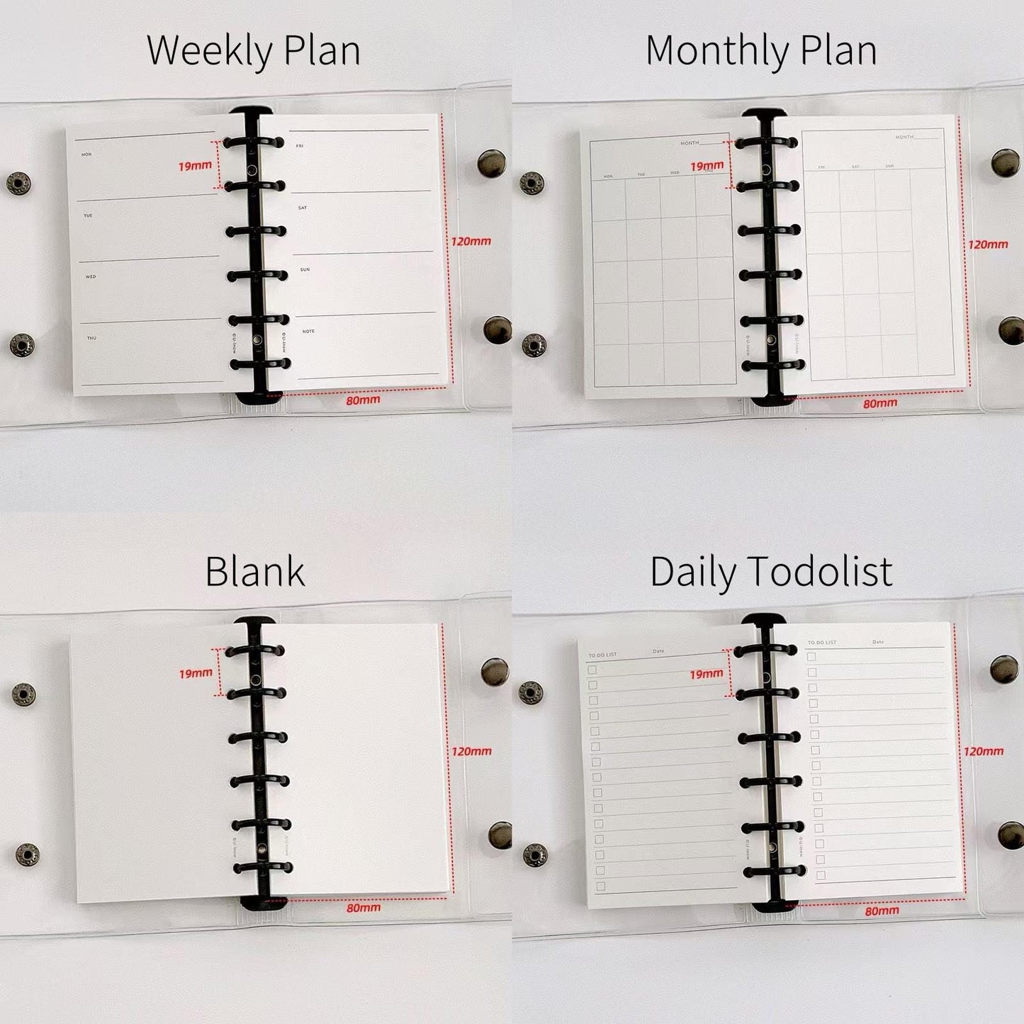 A7 M5 Planner Inserts | 6 Ring Binder | Blank Grided Weekly Daily Monthly Plan Shopping List Habit Tracker Budget Finance | Planner Refills