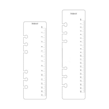 Plastic Today Ruler | Personal A5 Size | 6 Ring Binder Planner Ruler | Filofax Moterm