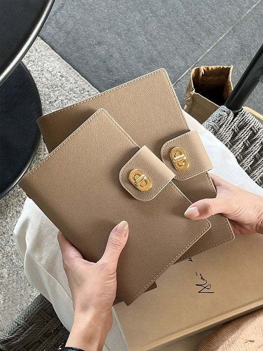 2025 A5 Personal Size Leather 6 Ring Planner Binder | Refillable Notebook Journal Daily Planner Organizer | Business Office School