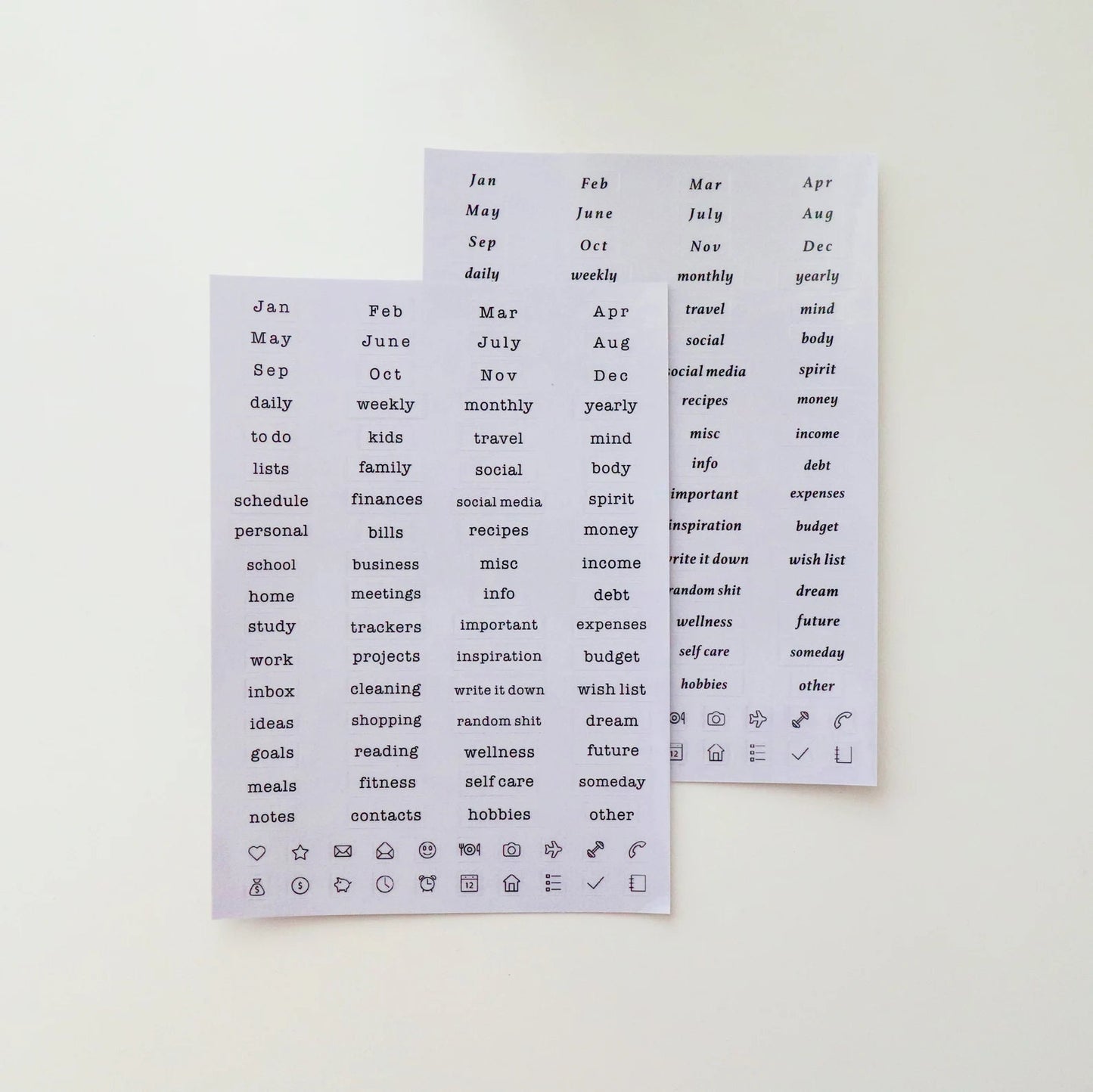 Frosted Clear  Side Tab Dividers | Plastic Planner Dividers | 6 Rings  |  A5 A7 Personal Pocket  | Planner Divider Label Stickers