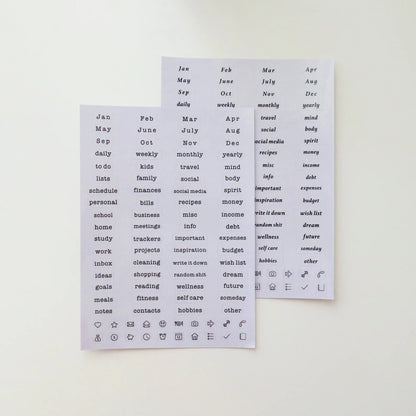 Frosted Clear  Side Tab Dividers | Plastic Planner Dividers | 6 Rings  |  A5 A7 Personal Pocket  | Planner Divider Label Stickers