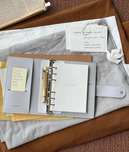 A6 A7 M5 Vegan Leather 6 Ring Binder Planner | Loose Leaf Binder | Daily Weekly Monthly Planner | 2025 Refillable Planner Cover