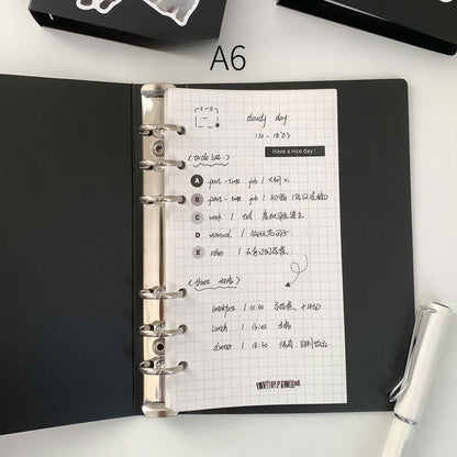 Minimalist Black Matte Plastic 6 Ring Binders | M5 A7 Personal Size | Refillable Planners | Refill Sticker Organizer | Planner Cover