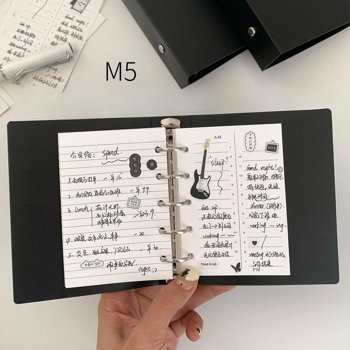 Minimalist Black Matte Plastic 6 Ring Binders | M5 A7 Personal Size | Refillable Planners | Refill Sticker Organizer | Planner Cover