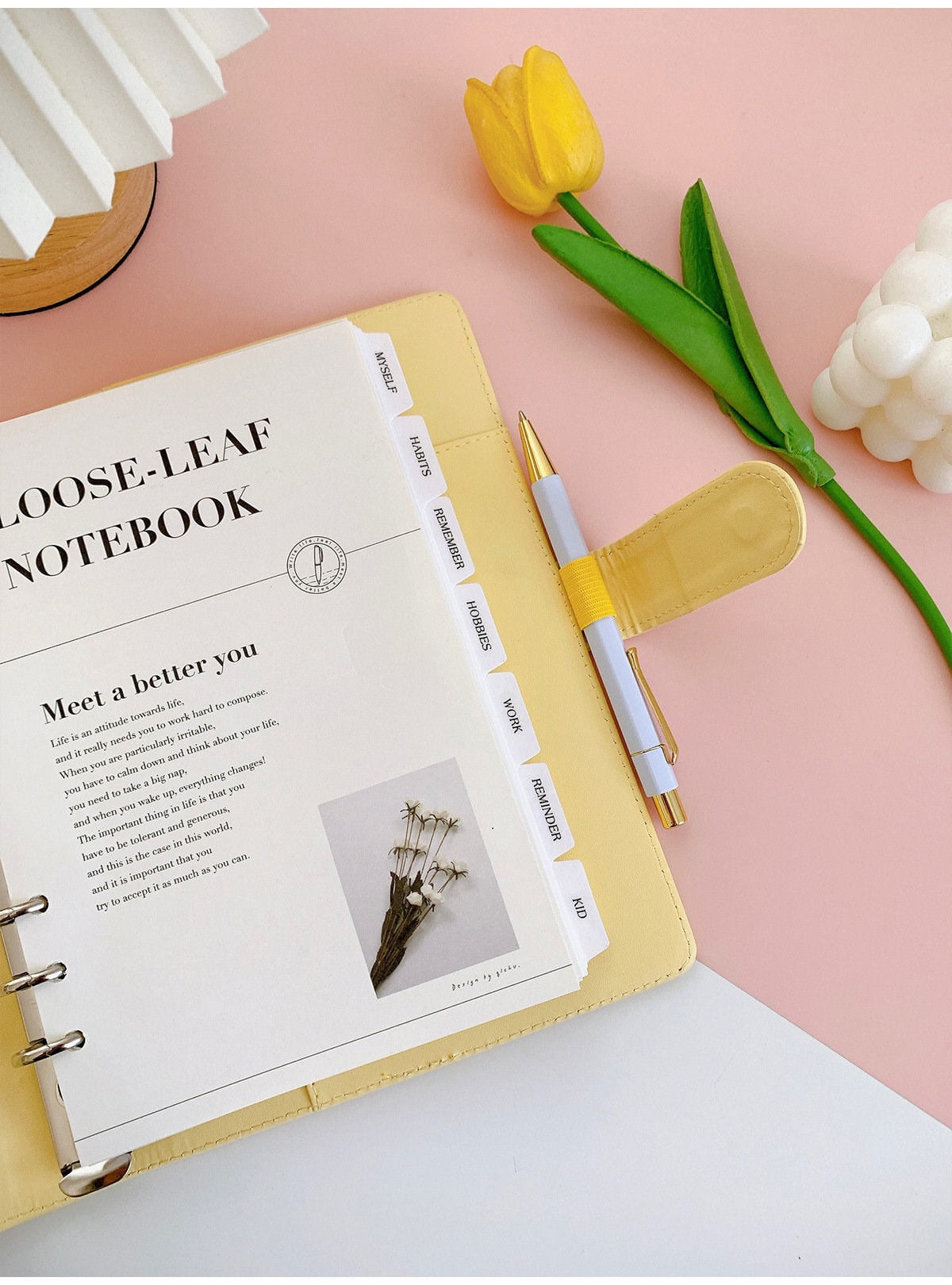 6 Ring Binder Side Top Tab Dividers | Plastic Planner Dividers |  A5 Personal A6 Size | Planner Divider Label Stickers