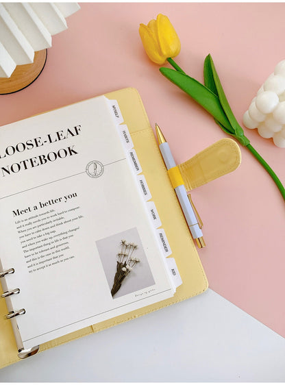 6 Ring Binder Side Top Tab Dividers | Plastic Planner Dividers |  A5 Personal A6 Size | Planner Divider Label Stickers