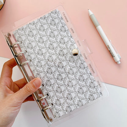 6 Ring Binder Side Top Tab Dividers | Plastic Planner Dividers |  A5 Personal A6 Size | Planner Divider Label Stickers