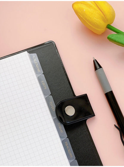 6 Ring Binder Side Top Tab Dividers | Plastic Planner Dividers |  A5 Personal A6 Size | Planner Divider Label Stickers