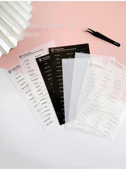 6 Ring Binder Side Top Tab Dividers | Plastic Planner Dividers |  A5 Personal A6 Size | Planner Divider Label Stickers