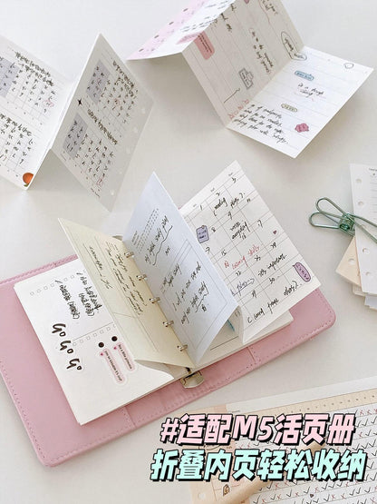 M5 Tri-fold  Planner Inserts | 5 Ring Binder Inserts | Refillable Planner Refills | Daily Plan Monthly Weekly Plan Memo Inserts