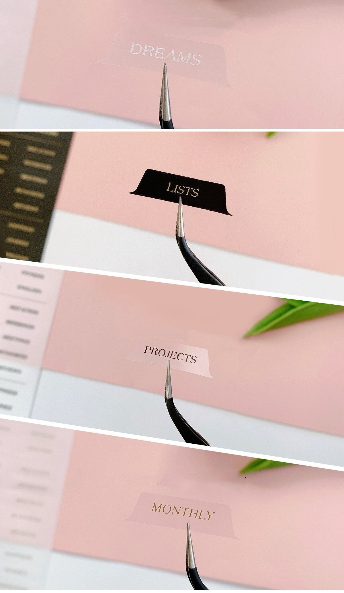 6 Ring Binder Side Top Tab Dividers | Plastic Planner Dividers |  A5 Personal A6 Size | Planner Divider Label Stickers