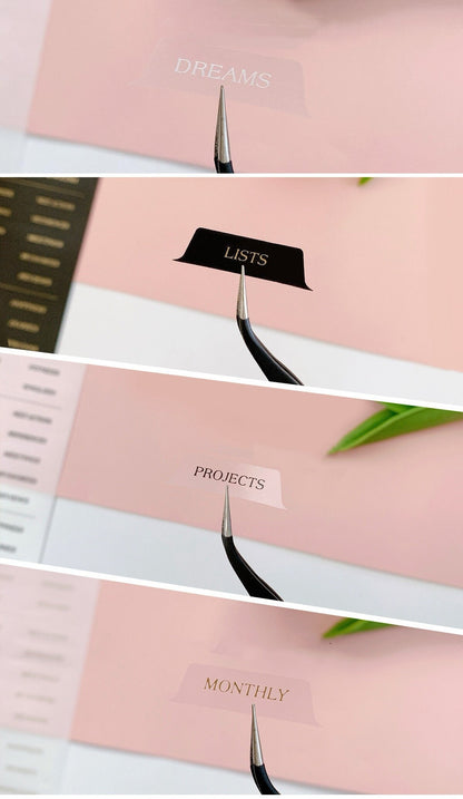 6 Ring Binder Side Top Tab Dividers | Plastic Planner Dividers |  A5 Personal A6 Size | Planner Divider Label Stickers