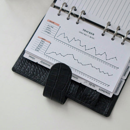 Line Chart Tracker Planner Inserts | 20 Sheets | Personal A5 A6 | 6 Rings Planner | Binder Refills