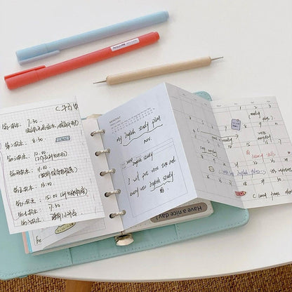 M5 Tri-fold  Planner Inserts | 5 Ring Binder Inserts | Refillable Planner Refills | Daily Plan Monthly Weekly Plan Memo Inserts