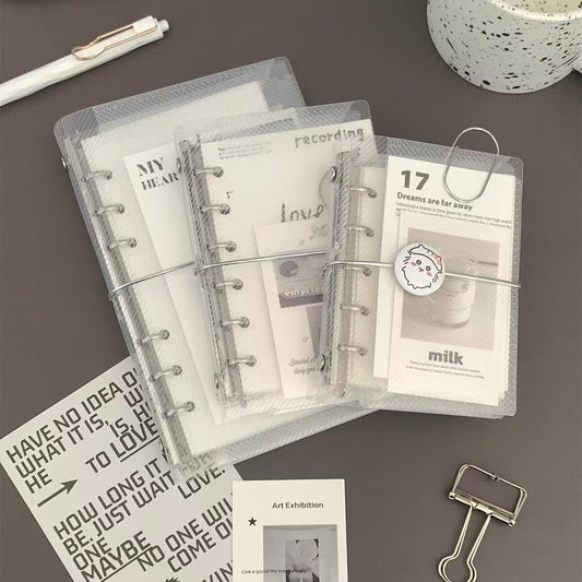 Transparent Threefold 6 Ring Binders | M5 A7 Personal Size | Clear Refillable Planners | 2025 Planners | Sticker Organizer | Planner Cover