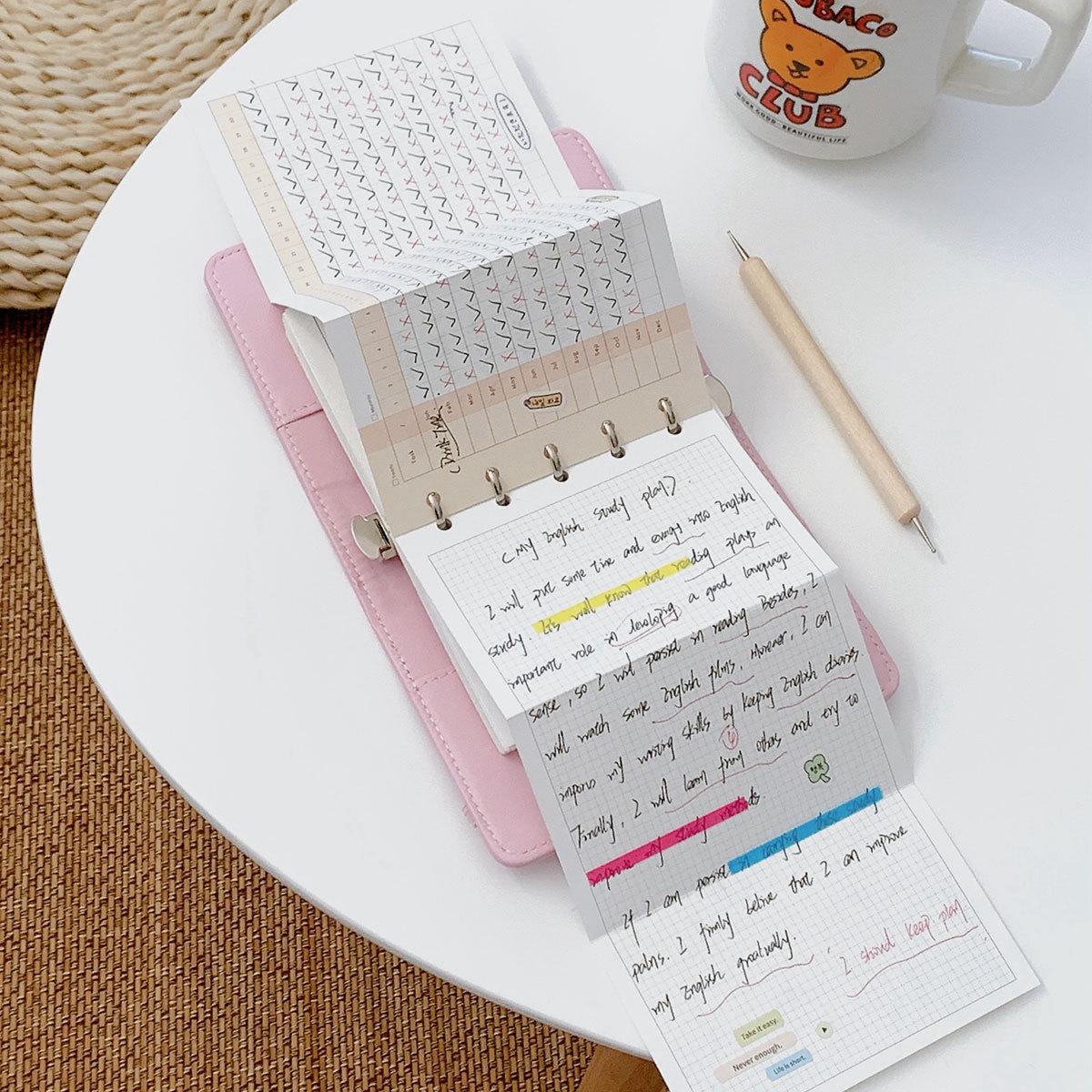 M5 Tri-fold  Planner Inserts | 5 Ring Binder Inserts | Refillable Planner Refills | Daily Plan Monthly Weekly Plan Memo Inserts