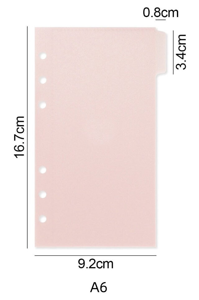 A5 A6 A7 Personal Size 6 Ring Binder Divider Pocket | Sticker Organizer | PVC Insert Pocket | Cash Envelope | Budget Book Planner