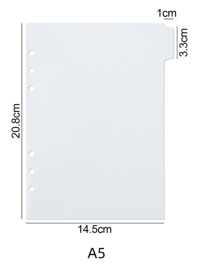 A5 A6 A7 Personal Size 6 Ring Binder Divider Pocket | Sticker Organizer | PVC Insert Pocket | Cash Envelope | Budget Book Planner