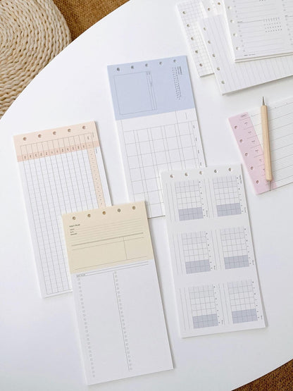 M5 Tri-fold  Planner Inserts | 5 Ring Binder Inserts | Refillable Planner Refills | Daily Plan Monthly Weekly Plan Memo Inserts