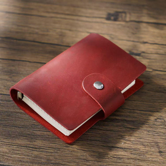 A8 Mini 100% Genuine Leather 5 Ring Binder | Pocket Portable Journal Agenda Planner | Vintage Travel Journal | Gift for Her Him
