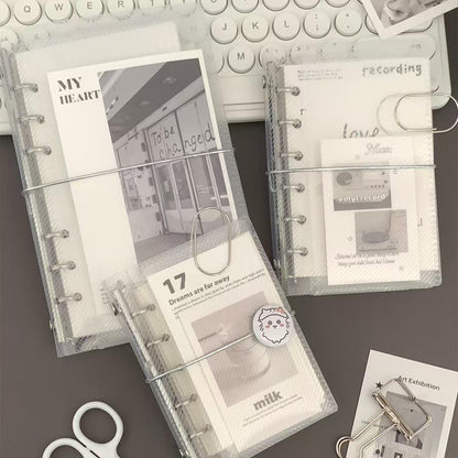 Transparent Threefold 6 Ring Binders | M5 A7 Personal Size | Clear Refillable Planners | 2025 Planners | Sticker Organizer | Planner Cover