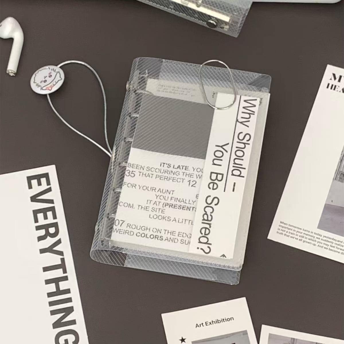 Transparent Threefold 6 Ring Binders | M5 A7 Personal Size | Clear Refillable Planners | 2025 Planners | Sticker Organizer | Planner Cover
