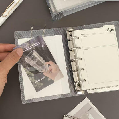 Transparent Threefold 6 Ring Binders | M5 A7 Personal Size | Clear Refillable Planners | 2025 Planners | Sticker Organizer | Planner Cover