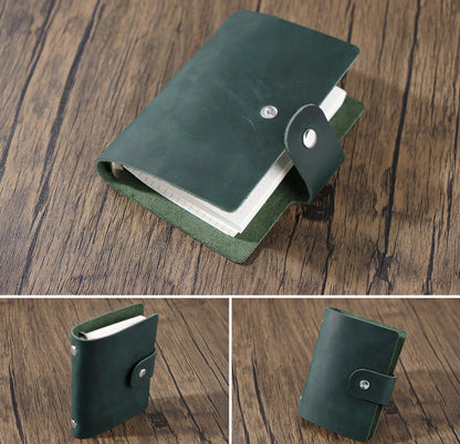 A8 Mini 100% Genuine Leather 5 Ring Binder | Pocket Portable Journal Agenda Planner | Vintage Travel Journal | Gift for Her Him