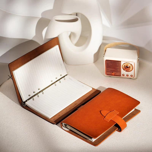 A5 Personal Soft Leather 6 Ring Binder | Refillable Planner Journal Agenda Notebook | Luxury Gift for Her | School Office Stationery