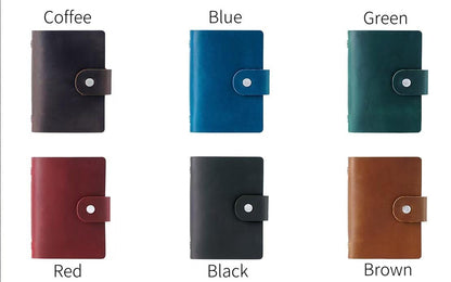 A8 Mini 100% Genuine Leather 5 Ring Binder | Pocket Portable Journal Agenda Planner | Vintage Travel Journal | Gift for Her Him