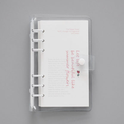 Minimalist Transparent 6 Ring Binder Planner  | PVC Clear Binder |  Loose-leaf Binder | A6 Personal Size | Journal Notebook School Study