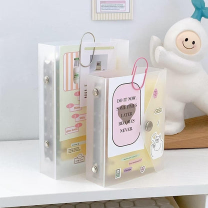 M5 A7 Snap Button 6 Ring Binder |  Loose-Leaf Refillable Binders | Clear Plastic Planner Cover | Sticker Organizer | 2025 Planners