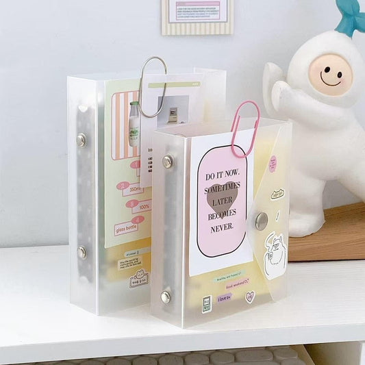 M5 A7 Snap Button 6 Ring Binder |  Loose-Leaf Refillable Binders | Clear Plastic Planner Cover | Sticker Organizer | 2025 Planners