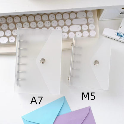 M5 A7 Snap Button 6 Ring Binder |  Loose-Leaf Refillable Binders | Clear Plastic Planner Cover | Sticker Organizer | 2025 Planners