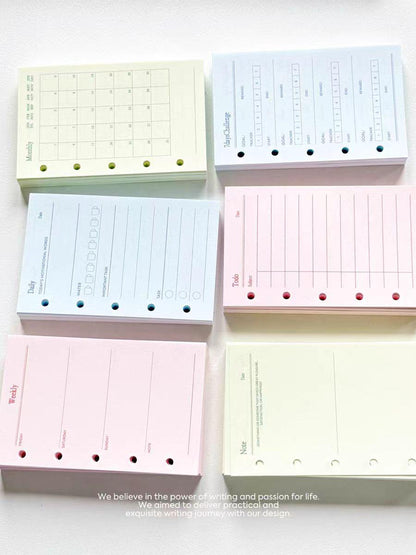M5 A7 Personal Printed Planner Inserts | 6 Ring Binder Planner Refills | Weekly Daily Monthly Plan To Do List 7 Days Challenge Notes Inserts