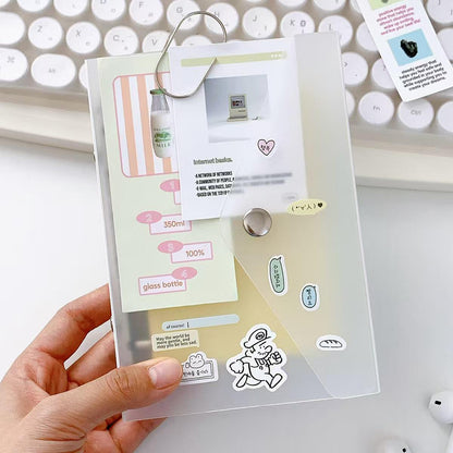 M5 A7 Snap Button 6 Ring Binder |  Loose-Leaf Refillable Binders | Clear Plastic Planner Cover | Sticker Organizer | 2025 Planners