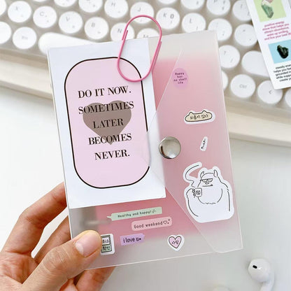 M5 A7 Snap Button 6 Ring Binder |  Loose-Leaf Refillable Binders | Clear Plastic Planner Cover | Sticker Organizer | 2025 Planners