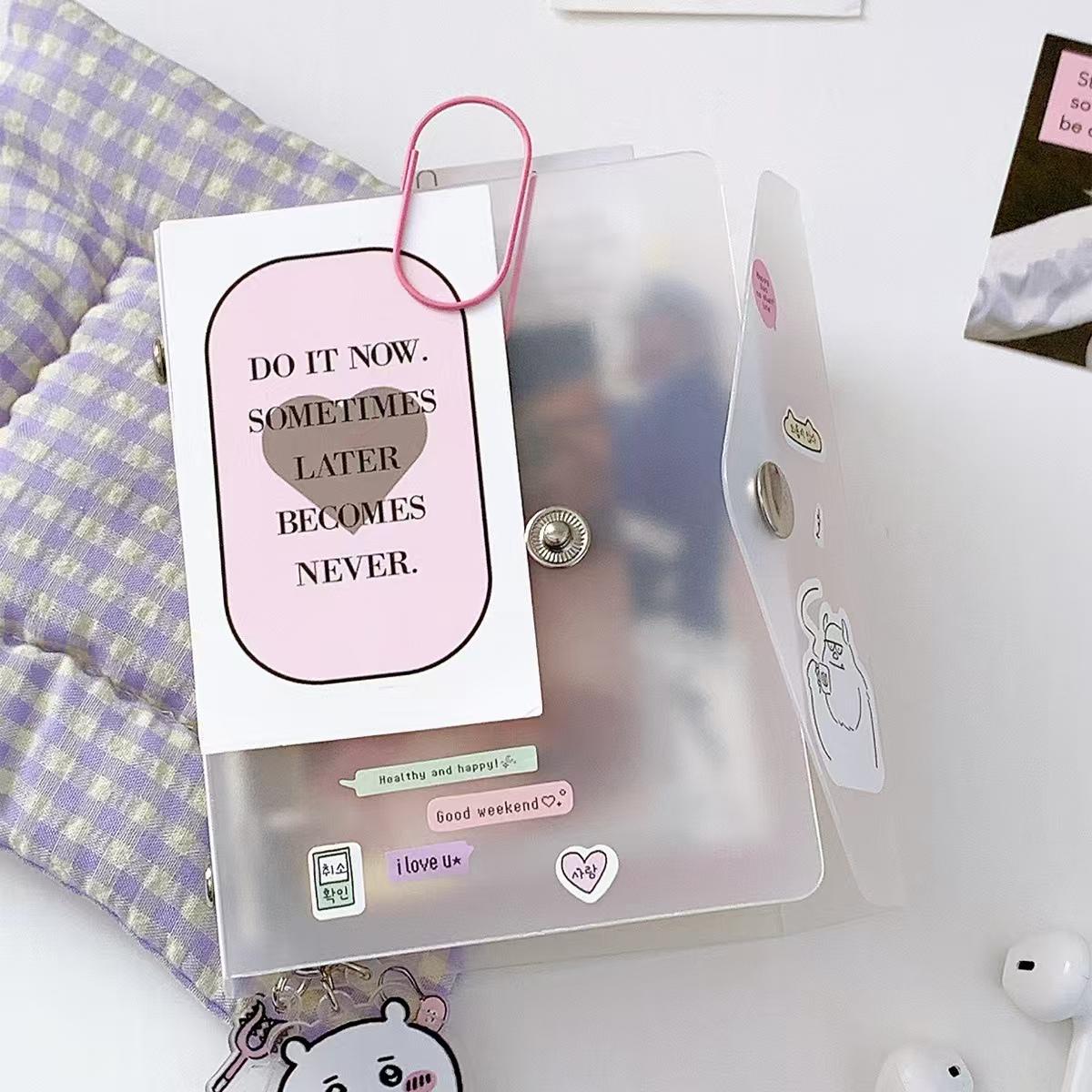 M5 A7 Snap Button 6 Ring Binder |  Loose-Leaf Refillable Binders | Clear Plastic Planner Cover | Sticker Organizer | 2025 Planners
